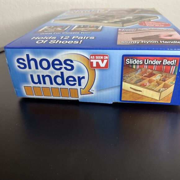 Shoe Organizer Space Saving Slides Under Bed Holds 12 Pairs Shoes or Other Items - Picture 5 of 6